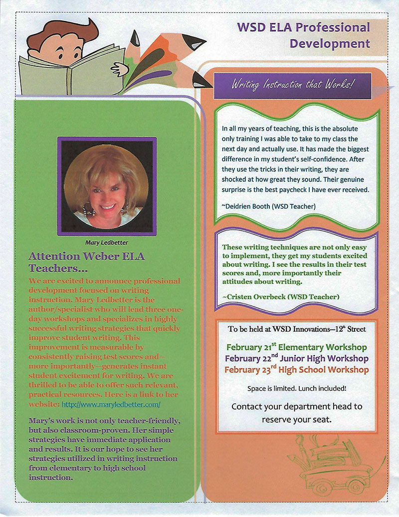 Writing Instruction that Works! Bulletin to Teachers from Weber School District
